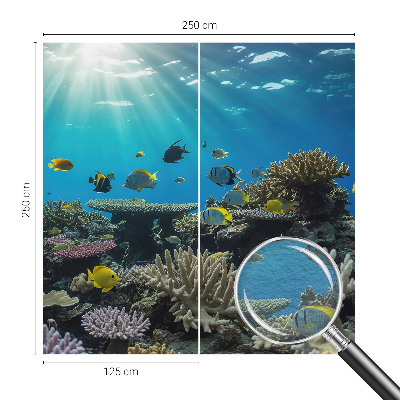 Modern wall mural for bedroom with an underwater world motif