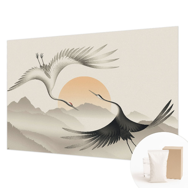 Premium wall mural for bedroom featuring an East Cranes design