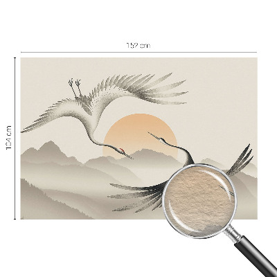 Premium wall mural for bedroom featuring an East Cranes design