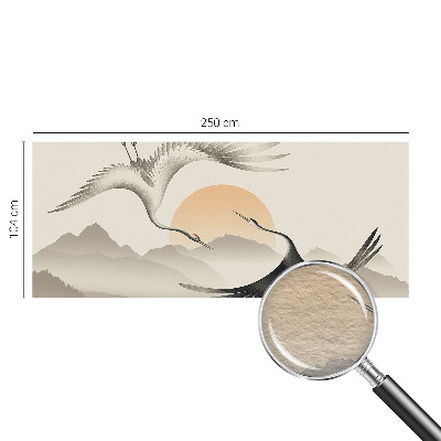 Premium wall mural for bedroom featuring an East Cranes design