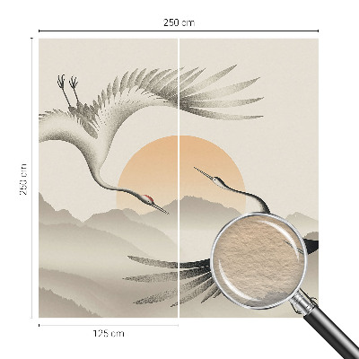 Premium wall mural for bedroom featuring an East Cranes design