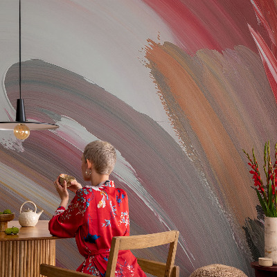Decorative wall mural for living room with a painterly expression