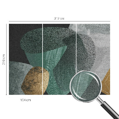 Non-woven photo wallpaper with an abstract geometric pattern