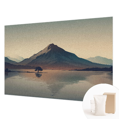 Wallpaper mural featuring a mountain landscape