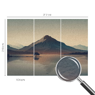 Wallpaper mural featuring a mountain landscape