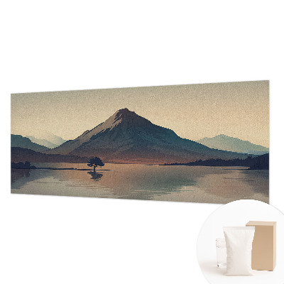 Wallpaper mural featuring a mountain landscape
