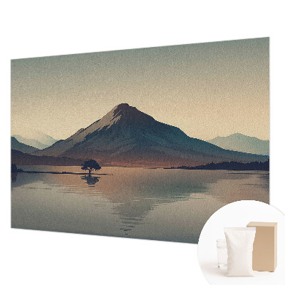 Wallpaper mural featuring a mountain landscape