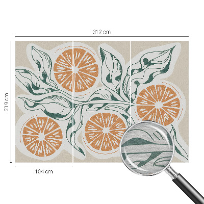 Wall mural with fruit patterns