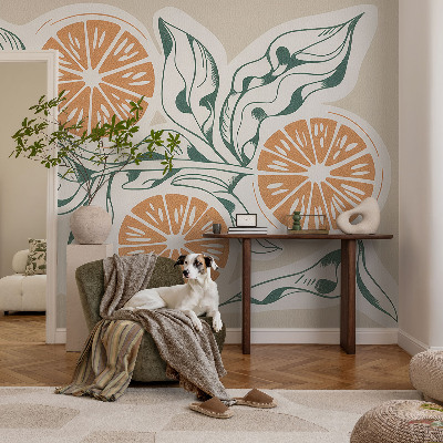 Wall mural with fruit patterns