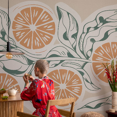 Wall mural with fruit patterns