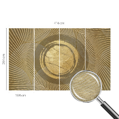 Photo wall mural with radiating lines design