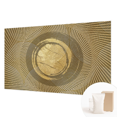 Photo wall mural with radiating lines design