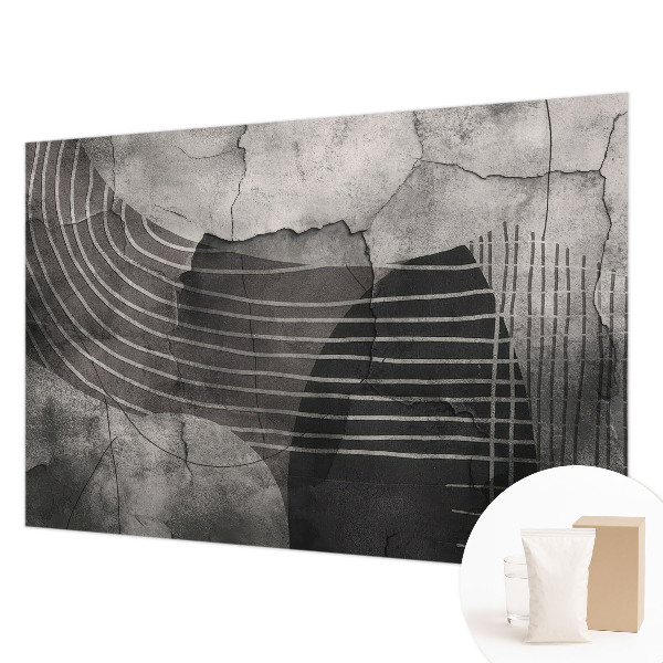 Wall mural for bedroom with an abstract linear pattern