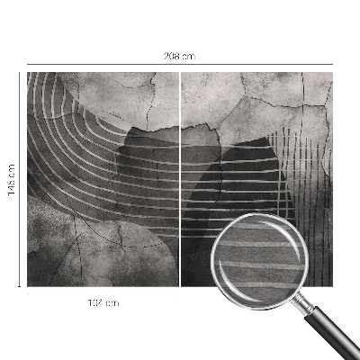 Wall mural for bedroom with an abstract linear pattern