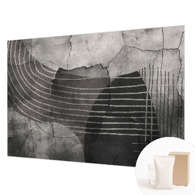 Wall mural for bedroom with an abstract linear pattern