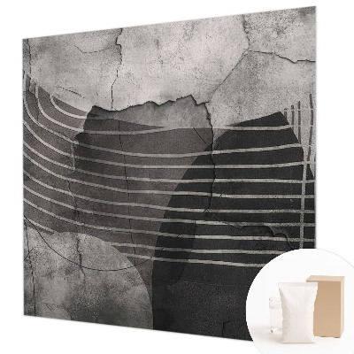 Wall mural for bedroom with an abstract linear pattern