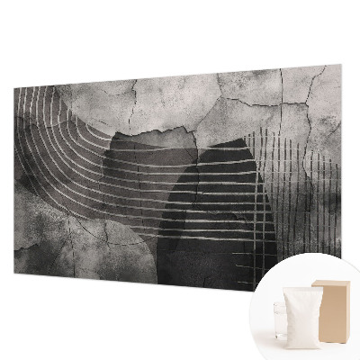 Wall mural for bedroom with an abstract linear pattern