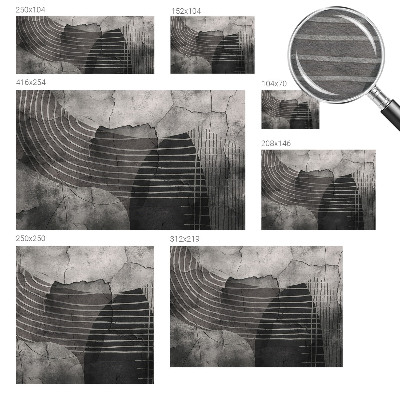 Wall mural for bedroom with an abstract linear pattern