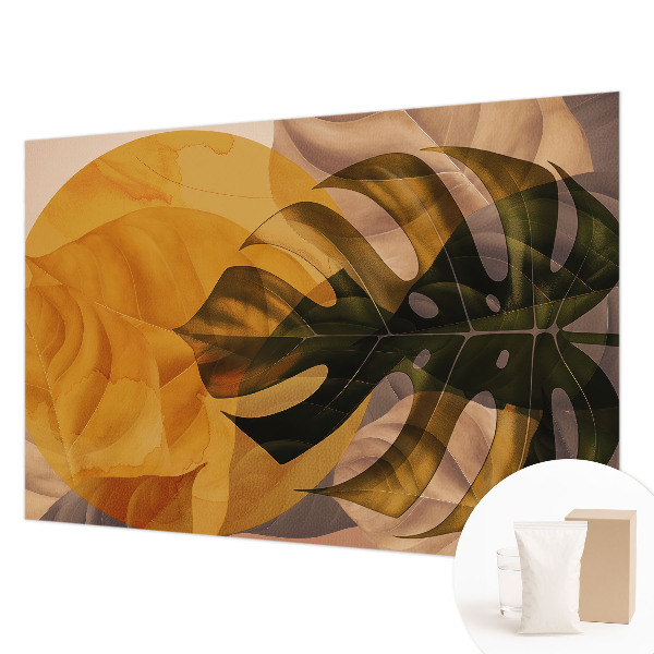 Large wall mural with an abstract leaves design