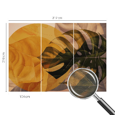 Large wall mural Abstract leaves