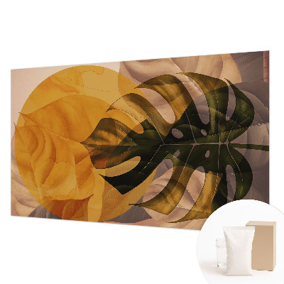 Large wall mural with an abstract leaves design