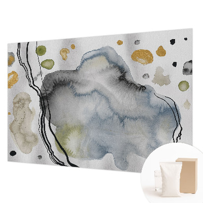 Large wallpaper mural with an abstract watercolor design