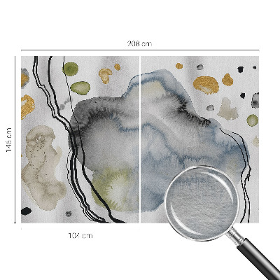 Large wallpaper mural with an abstract watercolor design