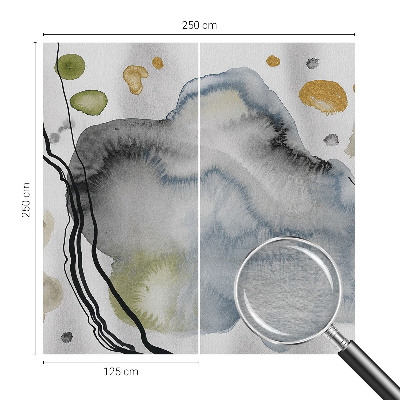 Large wallpaper mural with an abstract watercolor design