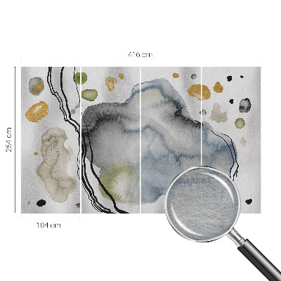 Large wallpaper mural with an abstract watercolor design