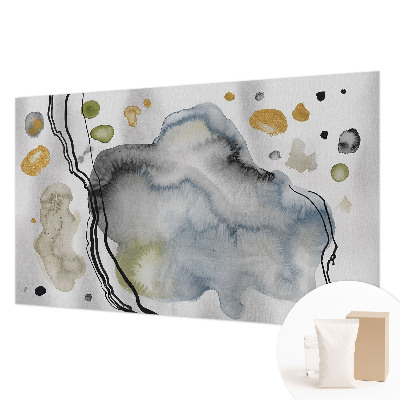 Large wallpaper mural with an abstract watercolor design