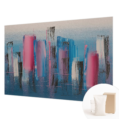 Modern wall mural with an abstract striped design
