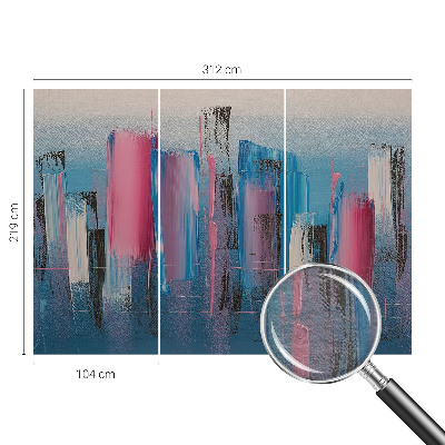 Modern wall mural with an abstract striped design