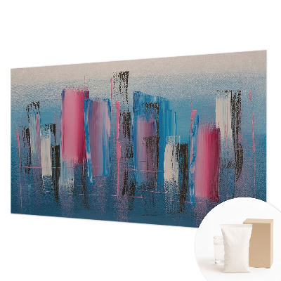 Modern wall mural with an abstract striped design