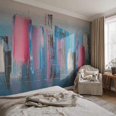 Modern wall mural with an abstract striped design