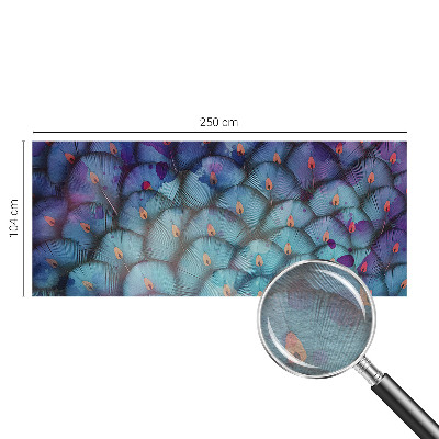 Custom size wall mural with a colorful feathers design