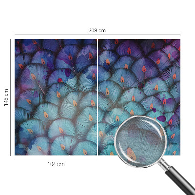 Custom size wall mural with a colorful feathers design
