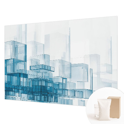 Large wall mural wallpaper with a transparent cubes pattern