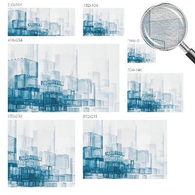 Large wall mural wallpaper with a transparent cubes pattern