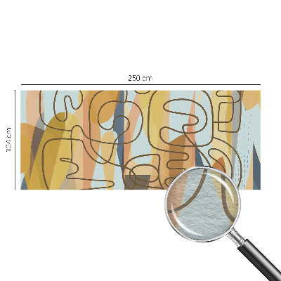 Modern wall mural for bedroom with abstract shapes