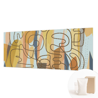 Modern wall mural for bedroom with abstract shapes