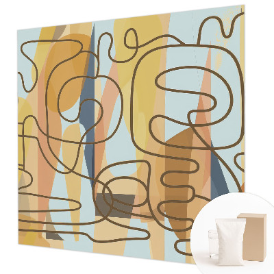 Modern wall mural for bedroom with abstract shapes