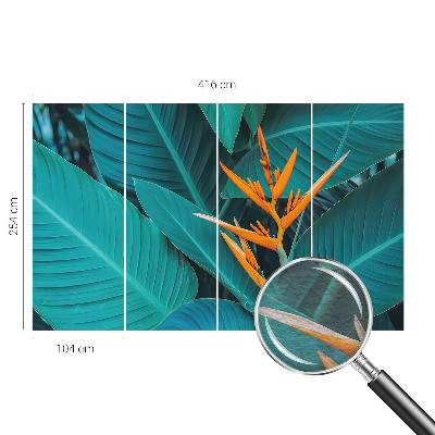 Modern wall mural for living room with leafy floral design