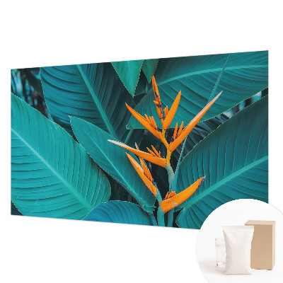 Modern wall mural for living room with leafy floral design