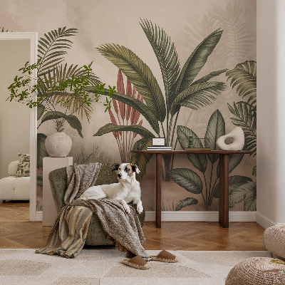 Premium photo wallpaper with a plant motif
