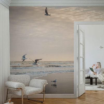 High quality wall mural wallpaper with a seaside tranquility design
