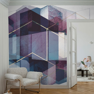 Non-woven wall mural Geometric cubes