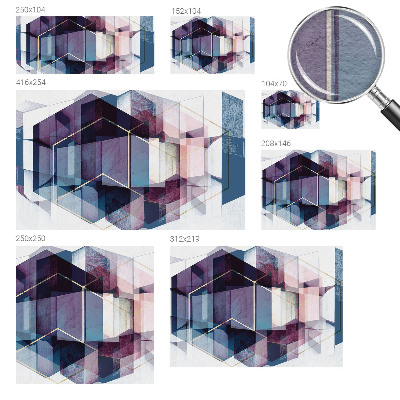 Non-woven wall mural with a geometric cubes pattern
