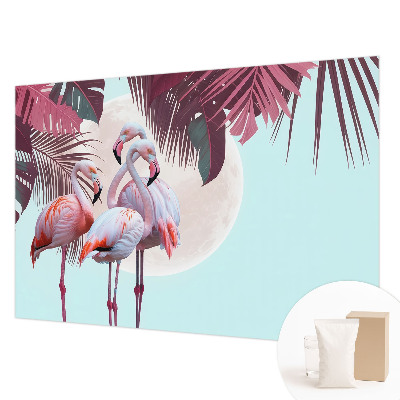 Wall mural with an exotic bird motif