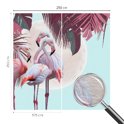 Wall mural with an exotic bird motif