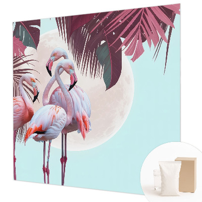 Wall mural with an exotic bird motif